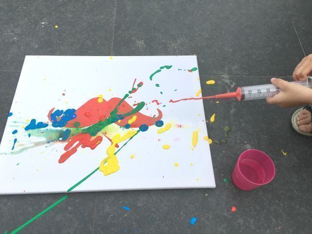 DIY; action painting with children